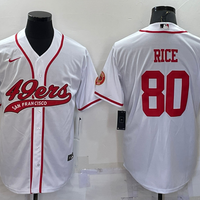 Men's San Francisco 49ers Jerry Rice #80 White Game Jersey1 Joint Edition