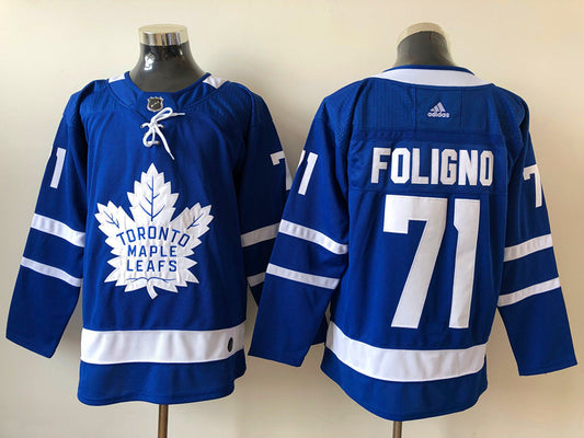 Men's Toronto Maple Leafs Nick Folgino #71 Blue Player Game Jersey1