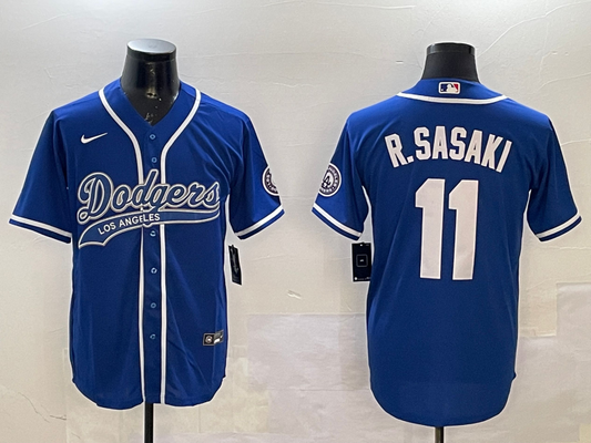 Men's Los Angeles Dodgers Roki Sasaki #11 Royal Player Jersey1