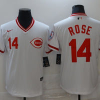 Men's Cincinnati Reds Pete Rose #14 White Fashion Stitched Jersey1
