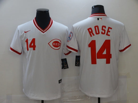 Men's Cincinnati Reds Pete Rose #14 White Fashion Stitched Jersey1