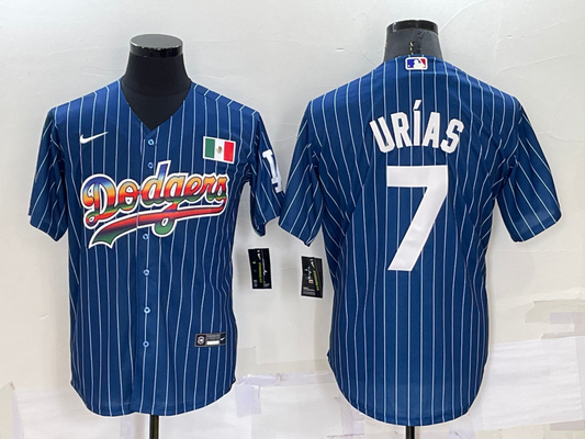 Men's Los Angeles Dodgers Julio Urias #7 Blue Fashion Stitched Jersey1