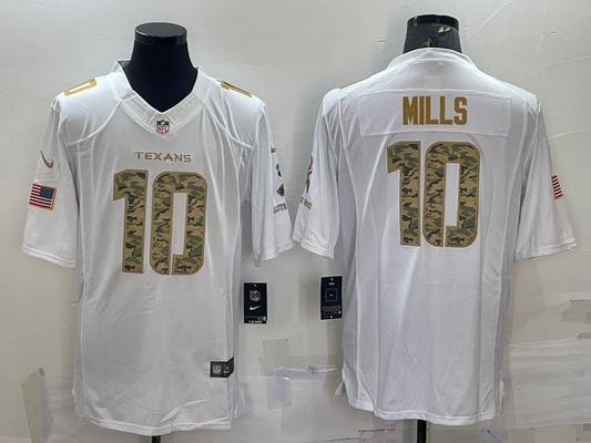 Men's Houston Texans Davis Mills #10 White Player Jersey1