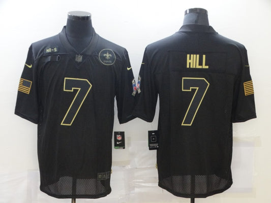 Men's New Orleans Saints Taysom Hill #7 Black Game Player Jersey1
