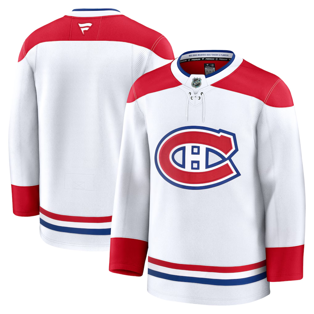 Men's Montreal Canadiens Fanatics White Away Premium Blank Jersey