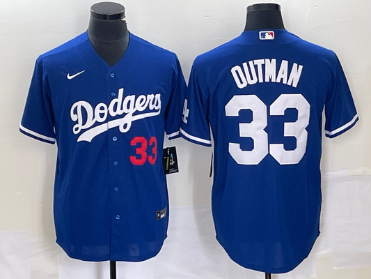Men's Los Angeles Dodgers James Outman #33 Royal Replica Player Jersey1