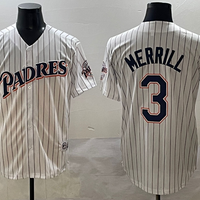 Men's San Diego Padres Jackson Merrill #3 White Game Player Jersey