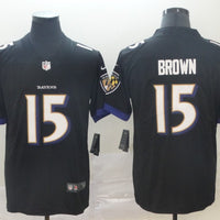 Men's Baltimore Ravens Marquise Brown #15 Black Game Jersey1