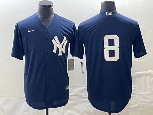 Men's New York Yankees Yogi Berra #8 Navy Replica Player Name Jersey1