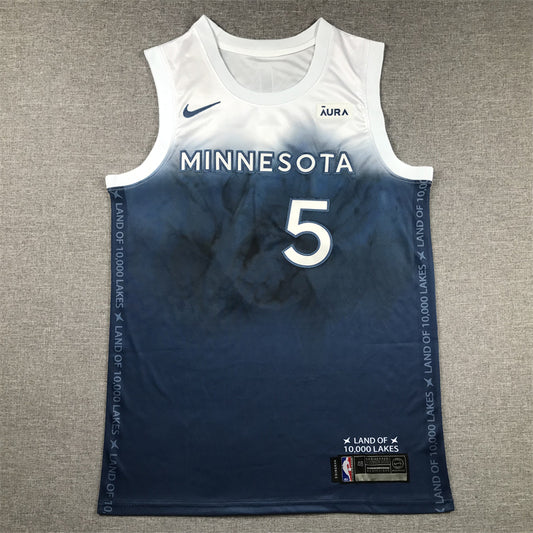Men's Minnesota Timberwolves Anthony Edwards #5 Blue 2023/24 Swingman Jersey1 - City Edition