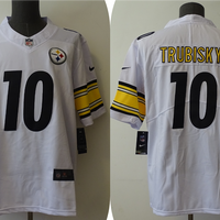 Men's Pittsburgh Steelers Mitchell Trubisky #10 White Game Jersey1