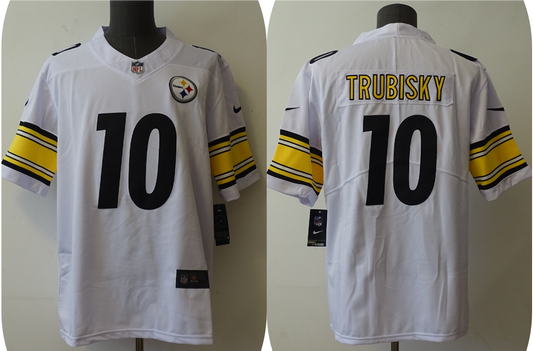 Men's Pittsburgh Steelers Mitchell Trubisky #10 White Game Jersey1