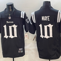 Men's New England Patriots Drake Maye #10 Black Player Game Jersey
