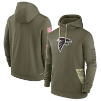 Men's Atlanta Falcons Olive 2022 Salute to Service Therma Performance Pullover Hoodie1