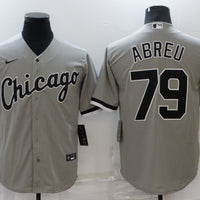 Men's Chicago White Sox Jose Abreu #79 Gray Replica Baseball Jersey1