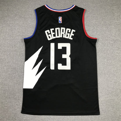 Men's LA Clippers Paul George Jordan Brand Black 2022/23 Statement Edition Swingman Jersey1