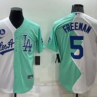 Men's Los Angeles Dodgers Freddie Freeman #5 White/Green Replica Baseball Jersey1