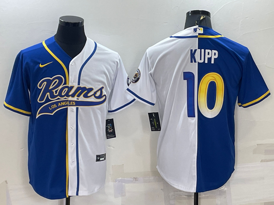 Men's Los Angeles Rams Cooper Kupp #10 Blue/White Game Jersey1 Joint Edition