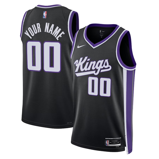 Men's Sacramento Kings Black Swingman Custom Jersey1 - Icon Edition