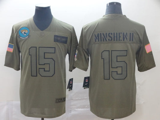 Men's Jacksonville Jaguars Gardner Minshew II #15 Brown Game Jersey1