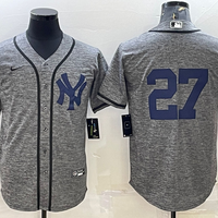 Men's New York Yankees Giancarlo Stanton #27 Gray Replica Game Name Jersey1
