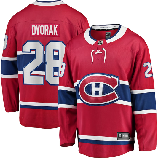 Men's Montreal Canadiens Christian Dvorak #28 Red Player Game Jersey1