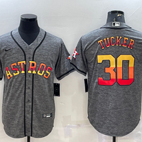 Men's Houston Astros Kyle Tucker #30 Gray Replica Team Jersey1
