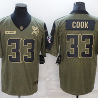 Men's Minnesota Vikings Dalvin Cook #33 Brown Player Game Jersey1