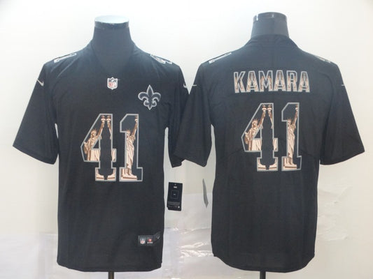 Men's New Orleans Saints Alvin Kamara #41 Black Game Team Jersey1