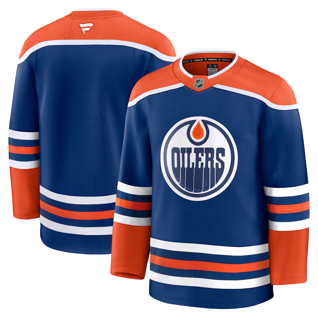 Men's Edmonton Oilers Fanatics Royal Home Premium Blank Jersey