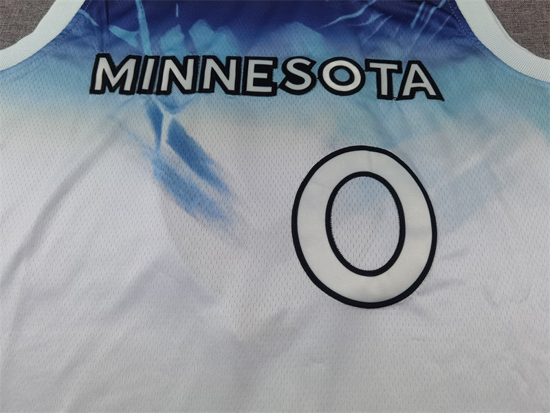 Men's Minnesota Timberwolves Donte DiVincenzo #0 White 2024/25 Swingman Player Jersey1 - City Edition