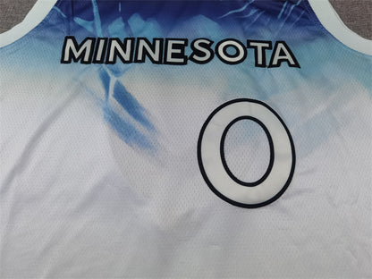 Men's Minnesota Timberwolves Donte DiVincenzo #0 White 2024/25 Swingman Player Jersey1 - City Edition