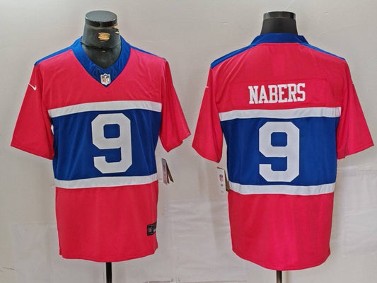 Men's New York Giants Malik Nabers #9 Century Red Alternate Player Game Jersey1