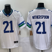 Men's Seattle Seahawks Devon Witherspoon #21 White Alternate Game Jersey