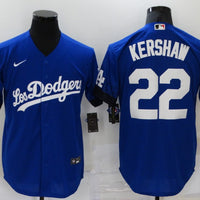 Men's Los Angeles Dodgers Clayton Kershaw #22 Blue Stitched Jersey1
