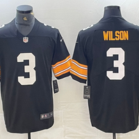 Men's Pittsburgh Steelers Russell Wilson #3 Black Player Jersey1