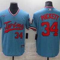 Men's Minnesota Twins Kirby Puckett #34 Blue Replica Player Jersey1