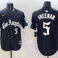 Men's Los Angeles Dodgers Freddie Freeman #5 Black Team Game Player Jersey