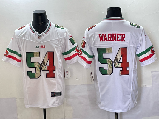 Men's San Francisco 49ers Fred Warner #54 White Retired Player Jersey