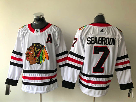 Men's Chicago Blackhawks Brent Seabrook #7 White Breakaway Jersey1