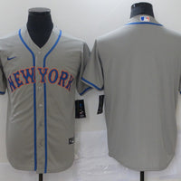 Men's New York Mets Gray Road Authentic Blank Jersey1