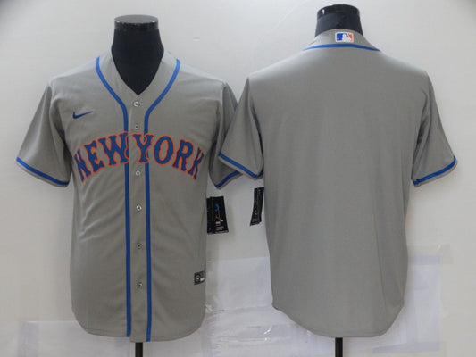 Men's New York Mets Gray Road Authentic Blank Jersey1
