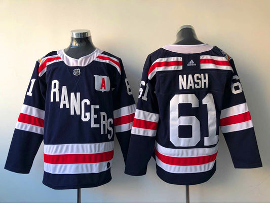 Men's New York Rangers Rick Nash #61 Navy Player Jersey1