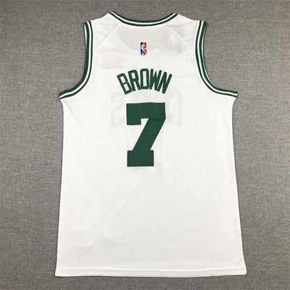 Men's Boston Celtics Jaylen Brown #7 White 2022/23 Swingman Jersey1 - Association Edition