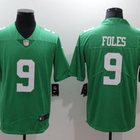 Men's Philadelphia Eagles Nick Foles #9 Green Game Jersey1