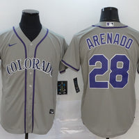Men's Colorado Rockies Nolan Arenado #28 Gray Replica Baseball Jersey1