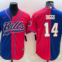 Men's Buffalo Bills Stefon Diggs #14 Royal/Red Game Jersey1 Joint Edition
