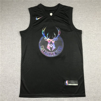 Men's Milwaukee Bucks Giannis Antetokounmpo #34 NBA Black Swingman Jersey1
