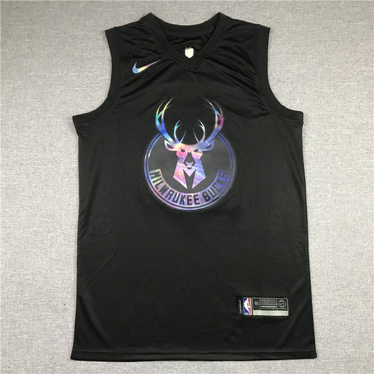 Men's Milwaukee Bucks Giannis Antetokounmpo #34 NBA Black Swingman Jersey1