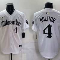 Men's Milwaukee Brewers Paul Molitor #4 White Replica Team Jersey
